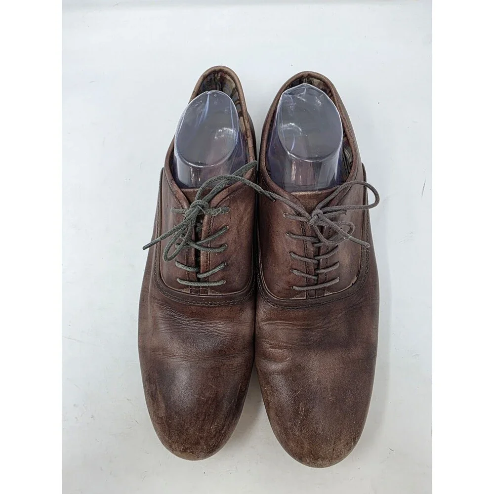 Bed|Stu Mens Bricker Brown Dirty Vegetable Genuine Leather Lace Up Shoes Sz.12